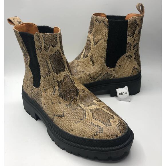 Lucky Brand Womens Emali Snakeskin Ankle Chelsea Boots Sz 10 M - Picture 8 of 8
